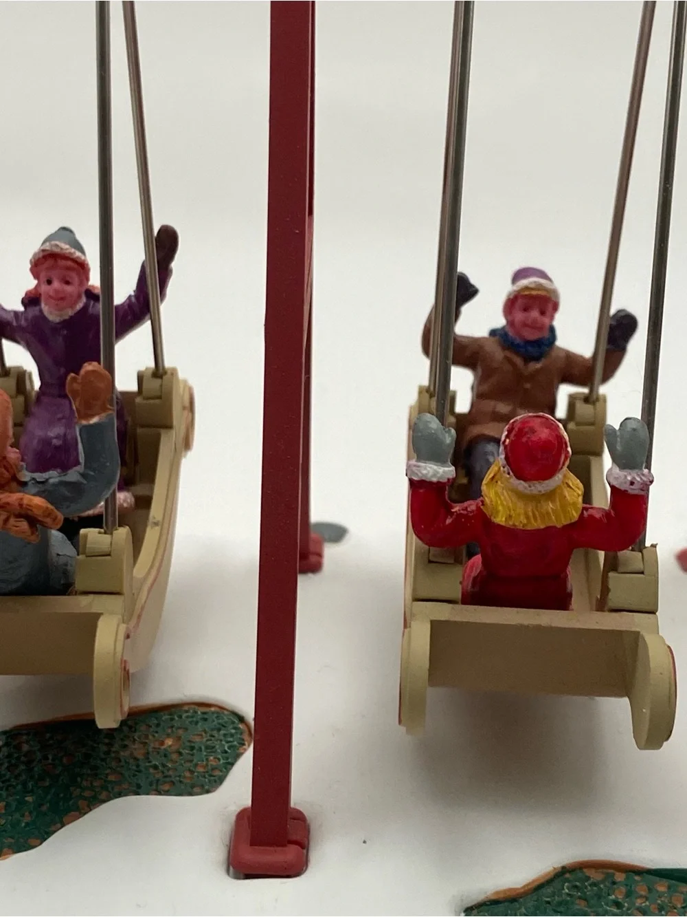 Lemax Village Park Swing Boats Holiday Village Accent - For Parts, Not Working